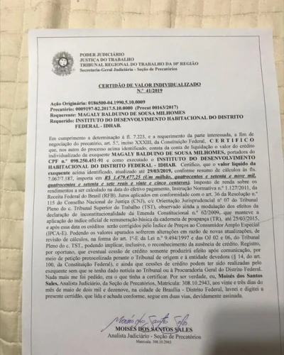 Vendo Precatório do Governo do Distrito Federal