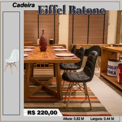 Cadeira Eiffel Batonê - Frete Grátis para Arapongas e Região