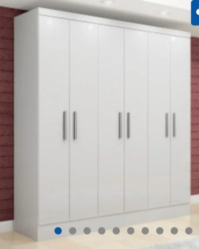Guarda Roupa Casal 6 Portas Mdf Branco