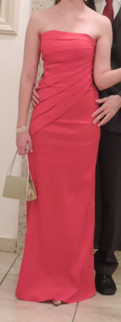 Vestido Praticamente Novo, Longo Vermelho em Tafetá, Tomara Que Caia C