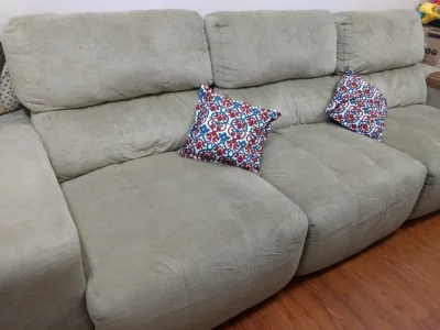 Sofá Retrátil Reclinável 6 Lugares em Tecido Suede - Sbc