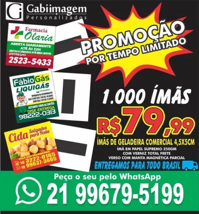 ímã de Geladeira Comercial Personalizado