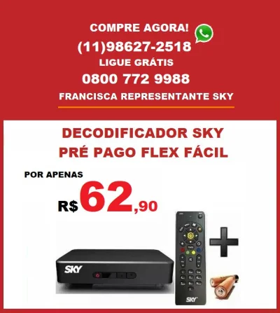 Decodificador Sky Pré Pago Fácil