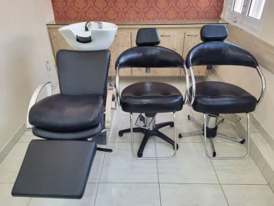 Lavatório de Cabelo Semi-novo e 2 Cadeiras de Cabeleireio