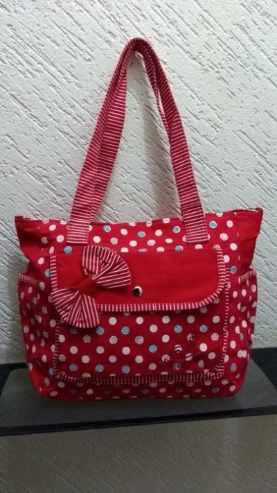 Bolsa de Tecido Ombro e Mão com Bolsos Laterais