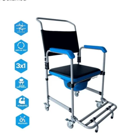 Cadeira de Banho Dobrável em Aço para 150 Kg Modelo D50 - Dellamed