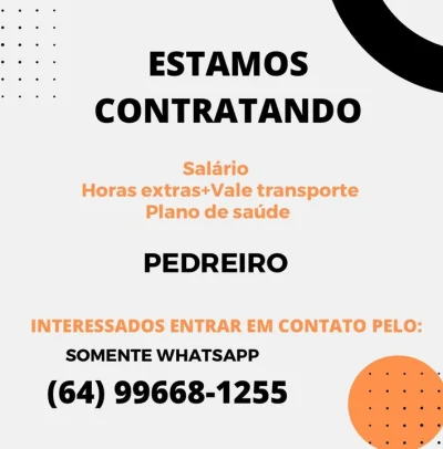 Vaga para Pedreiro