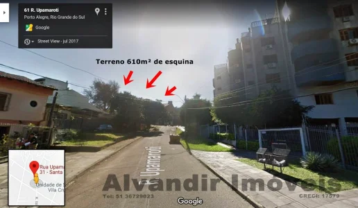 Otimo Investimento! Terreno com 610m2 no Bairro Cristal de Esquina