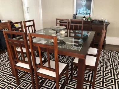 Linda Mesa de Jantar - Mogno 8 Lugares - Raridade