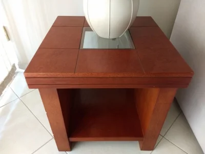 Estante em Mogno com Mesa de Canto