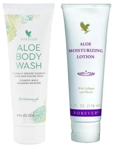 Kit Banho e Hidratação Aloe Body Wash e Moisturizing Lotion