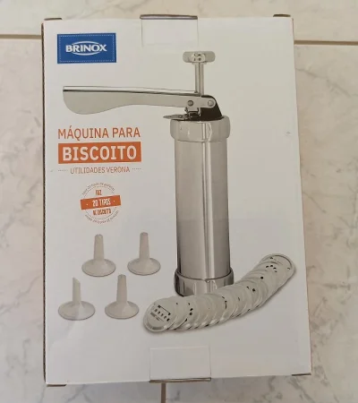 Biscoiteira Máquina Biscoitos Cookies Inox 20 Moldes