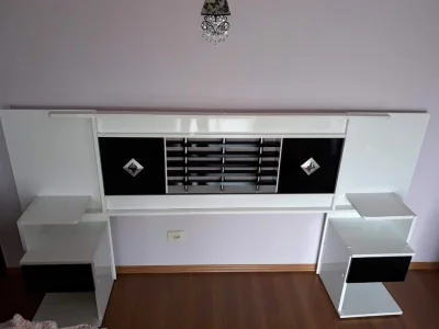 Cabeceira Cama Box Casal com Criado Mudo