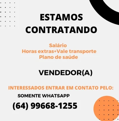 Vaga para Vendedor(a)