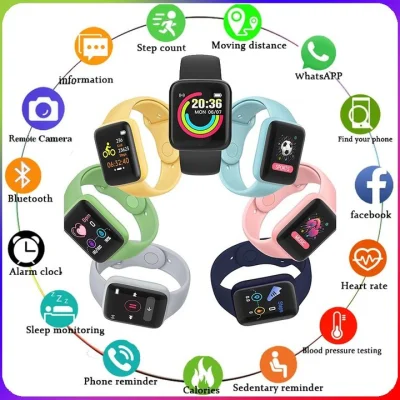 Smartwatch Relógio Inteligente D20 Y68 Medidor de Pressão Esportivo Us