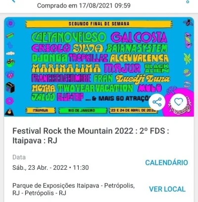 Rock The Mountain Ingresso 2° Final de Semana