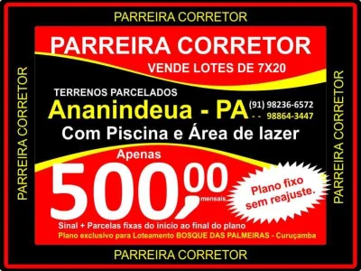 Terrenos Ananindeua, é no Site Oficial Parreira Corretor