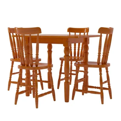 Mesa Dobravel com 4 Cadeiras em Madeira Nova