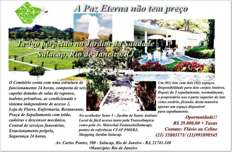 Vendo Jazigo Jardim da Saudade Sulacap