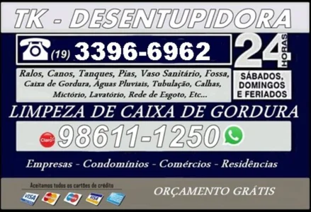 Desentupidora de Pia Atendemos Campinas e Região