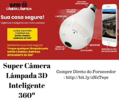 Super Câmera Lâmpada 3d Inteligente 360º