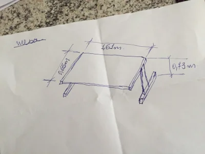 Escrivaninha de Metal e Tampo de Madeira
