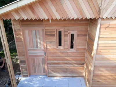 Kit e Montagem Casa Completa em Eucalipto 30m2