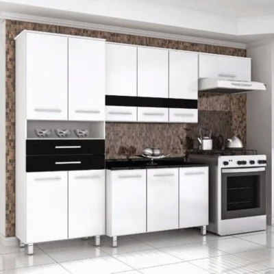 Cozinha Bartira Safira 04 Peças Imbuia com Branco