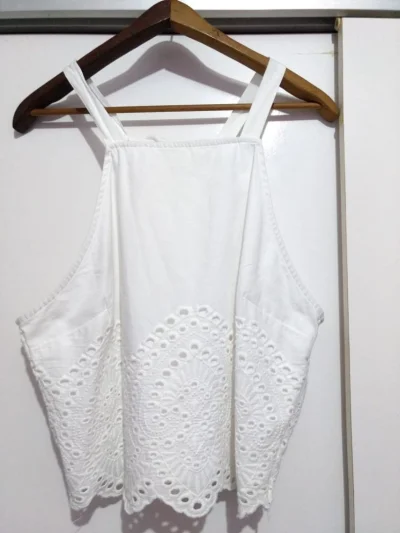 Blusa Branca Abercrombie & Fitch Nova Tamanho G, 100% Algodão