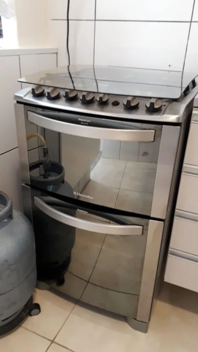 Fogão Electrolux Inox Forno Duplo Usado
