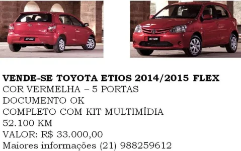 Toyota Etios 1.3 Flex - Vermelha