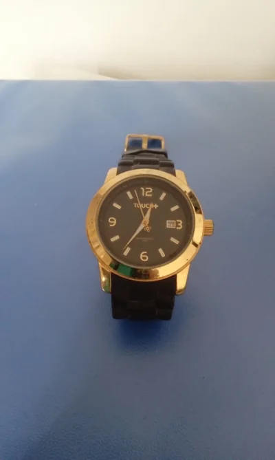 Relógio Touch em Metal e Pulseira em Borracha