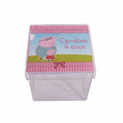 Lembrancinha Caixa Acrílica Personalizada Peppa Pig