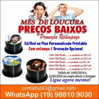 CD com Estampa Personalizado para Divulgação