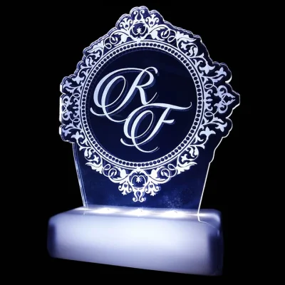Topo de Bolo com Led Personalizado em Acrílico
