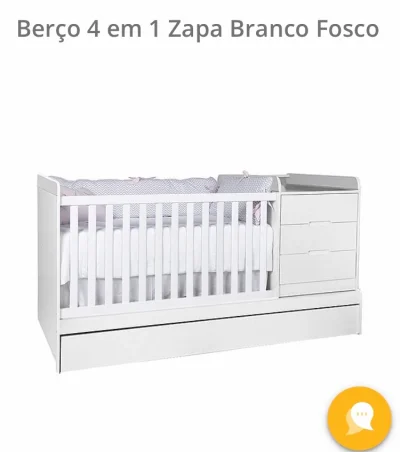 Berço 4 em 1 Zapa Branco Fosco