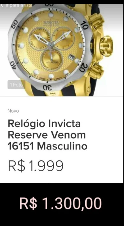 Relógio Invicta Reserve Benim Masculino