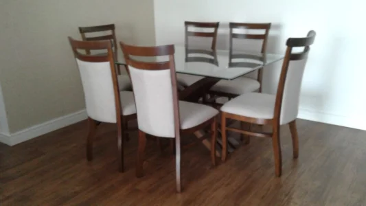 Mesa de Jantar de Vidro com 6 Lugares