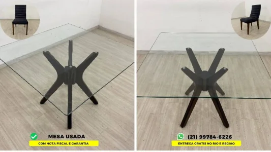Mesa de Jantar Usada 6 Lugares com 6 Cadeiras (garantia e Nota Fiscal)