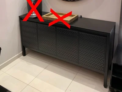 Buffet 4 Portas Preto 1,60m X 45cm Atta Tok Stok
