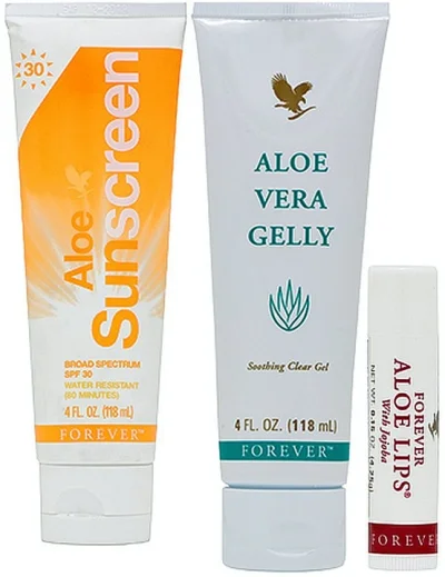 Kit Cuidados da Pele: Sunscreen, Vera Gelly e Aloe Lips