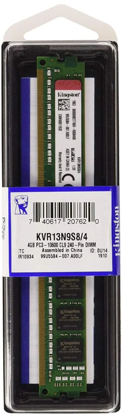 Memória 4gb Ddr3 Kingston Valueram 1333mhz/1.5