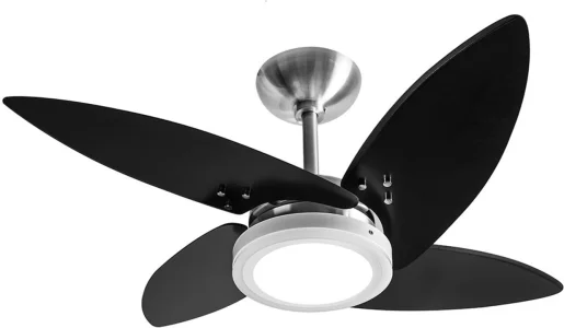 Ventilador de Teto Tron Azzam Led 4 Pás Preto / Alumínio
