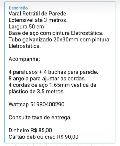Varal Retrátil