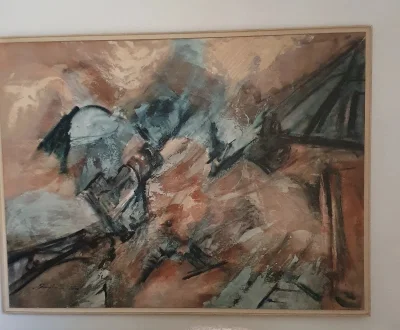 Tela grande com pintura acrílica.