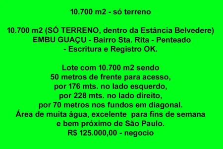 10700 m2 - Embu Guaçu - (só Terreno)