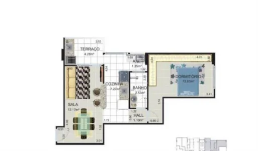 Apartamento com 48.88 m2 - Flórida - Praia Grande SP