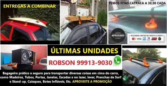 Bagageiro Veicular de Ventosa Reforçado com Tubos de Metal