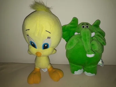 Piu Piu e Elefante Verde - Tamanho: 25 Cm e 20 Cm