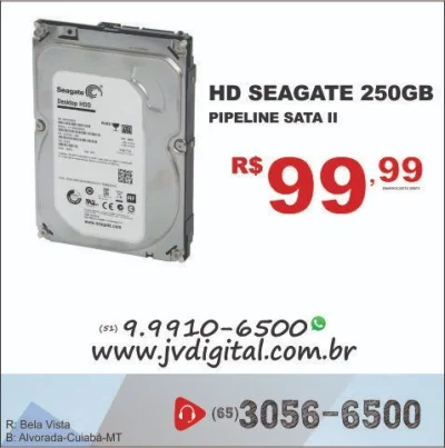 Hd Seagate 250gb Novo R 99,99
